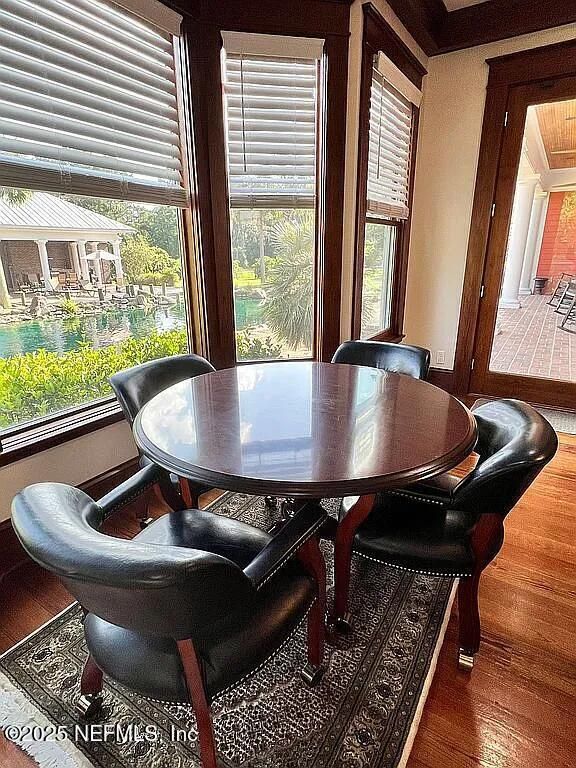 Dining room, Interior, Wood Texture Flooring