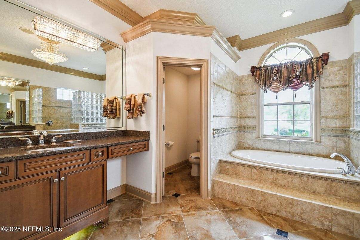Bathroom, Chandelier, Interior, Recessed Lighting