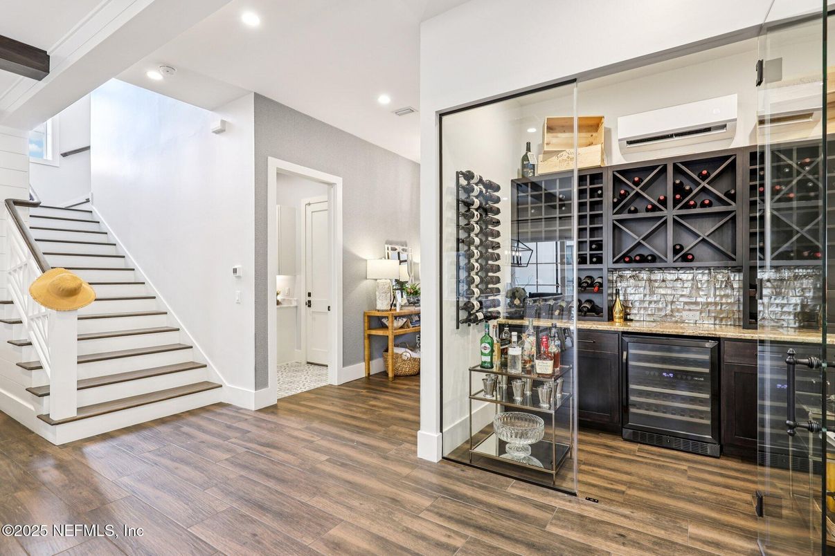 Interior, Recessed Lighting, Wine Storage, Wood Texture Flooring