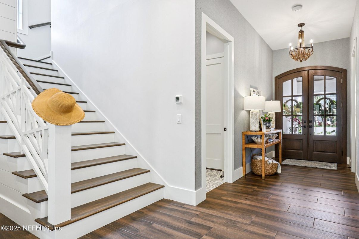 Chandelier, Interior, Wood Texture Flooring