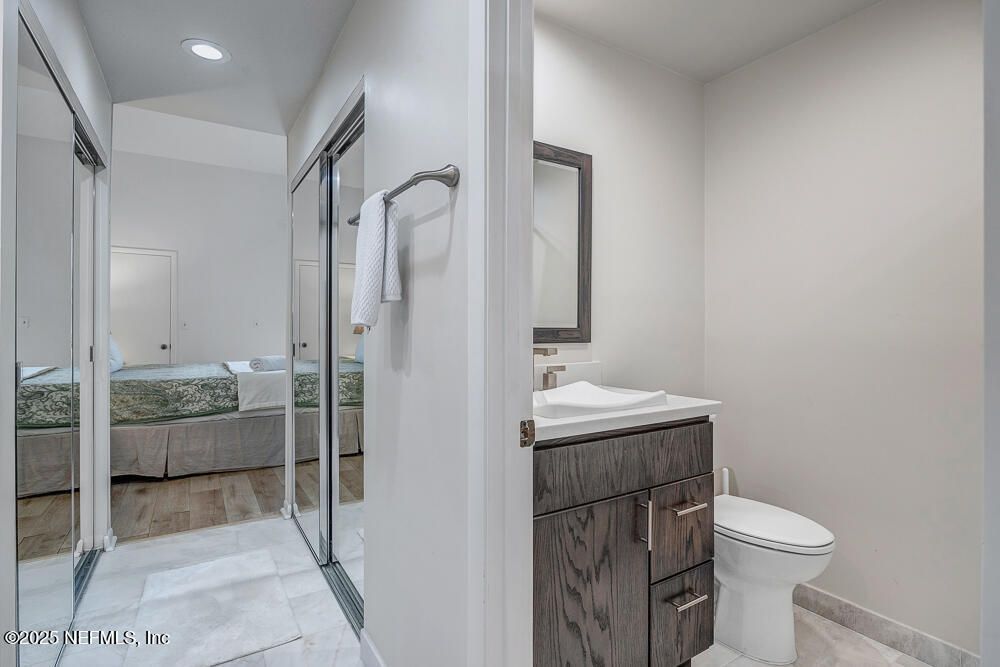 Bathroom, Bedroom, Interior, Recessed Lighting, Wood Texture Flooring