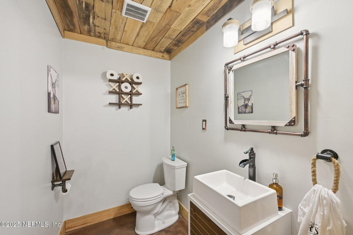 Bathroom, Interior, Wooden Ceilings, Wood Texture Flooring