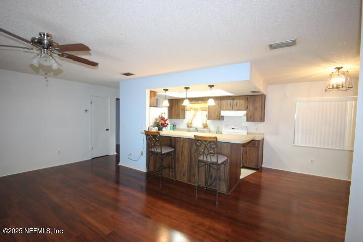 Interior, Kitchen, Pendant Lights, Wood Texture Flooring