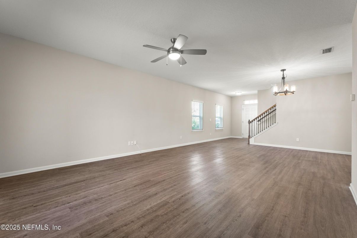 Chandelier, Empty room, Interior, Wood Texture Flooring
