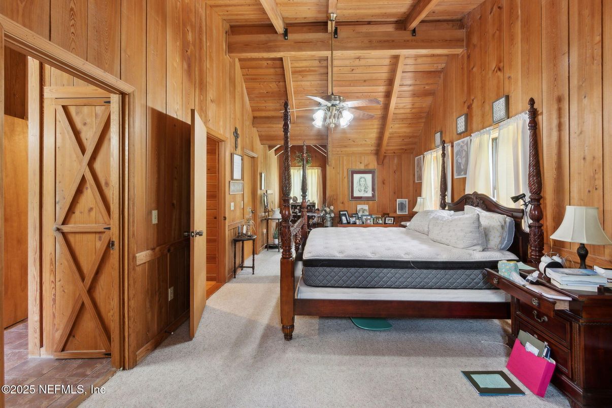 Bedroom, Interior, Wooden Beams, Wooden Ceilings, Wooden Walls