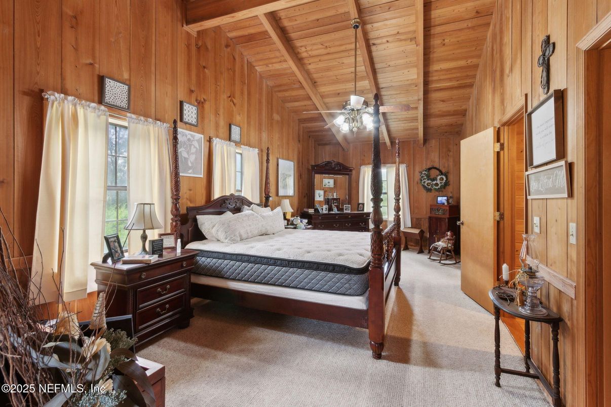 Bedroom, Interior, Wooden Beams, Wooden Ceilings, Wooden Walls