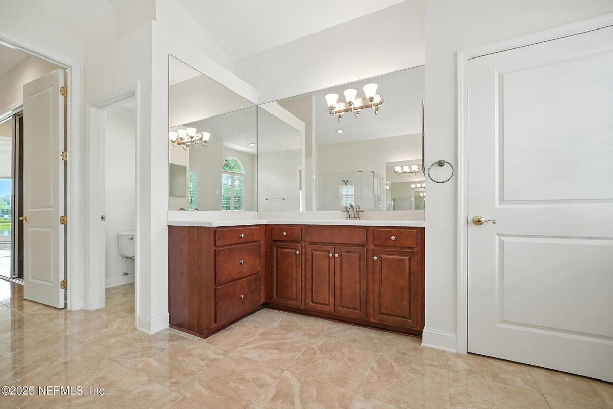 Bathroom, Chandelier, Interior