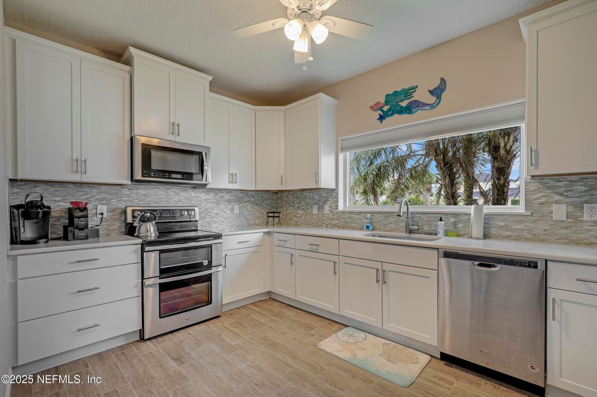Interior, Kitchen, Stainless Steel Appliances, Wood Texture Flooring