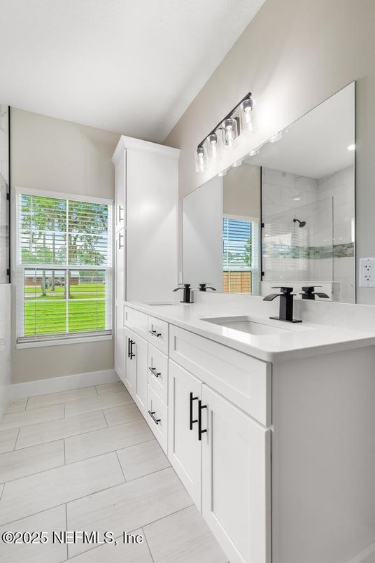 Bathroom, Dual Sink Vanities, Glass Shower, Interior