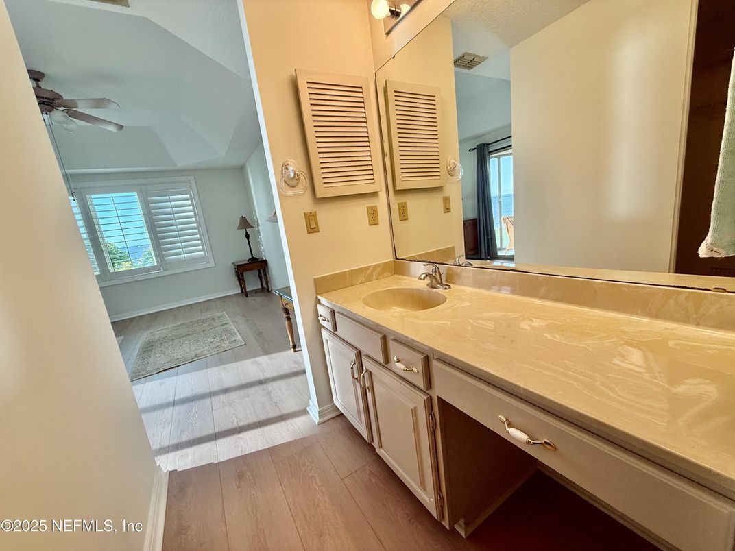 Bathroom, Dual Sink Vanities, Interior, Wood Texture Flooring