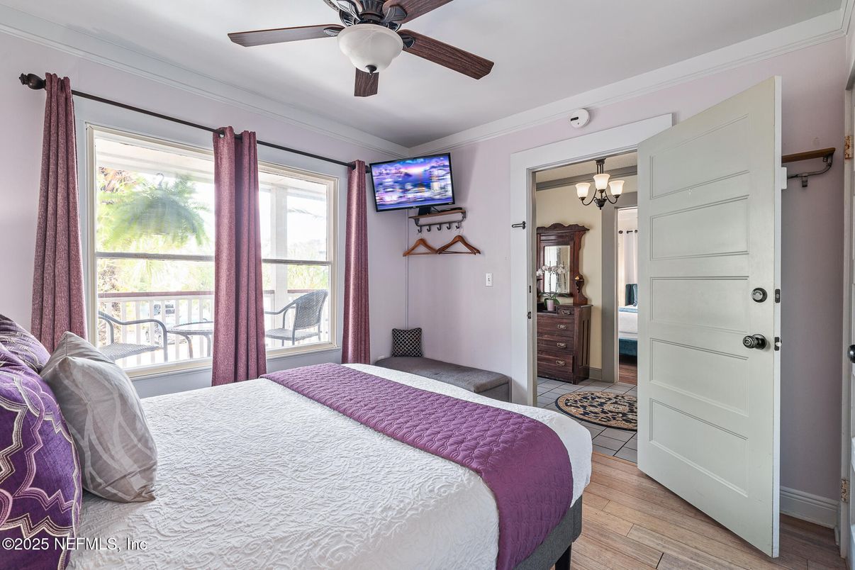 Bedroom, Chandelier, Interior, Wood Texture Flooring