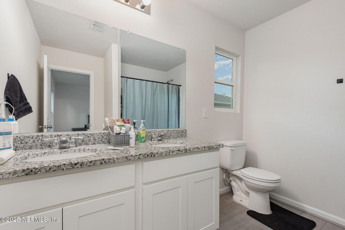 Bathroom, Dual Sink Vanities, Interior, Wood Texture Flooring