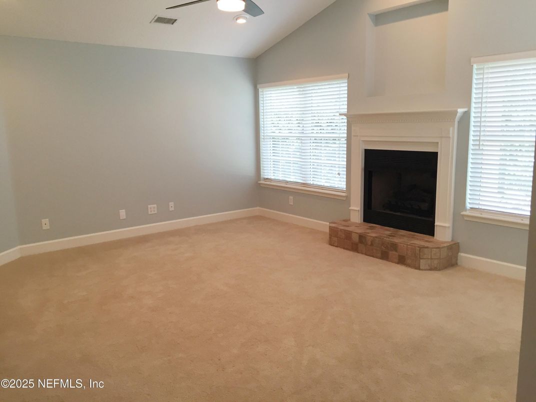 Empty room, Fireplace, Interior, Recessed Lighting