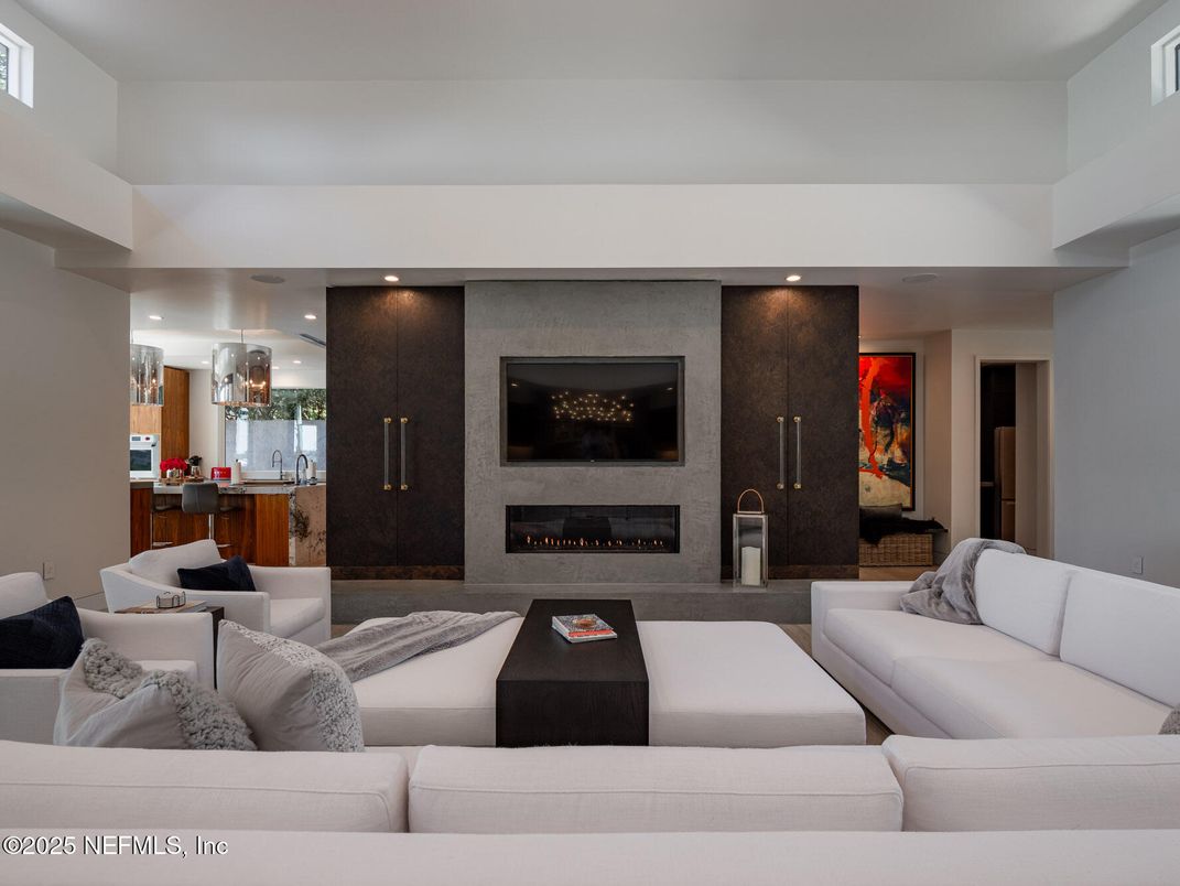 Fireplace, Interior, Living room, Recessed Lighting