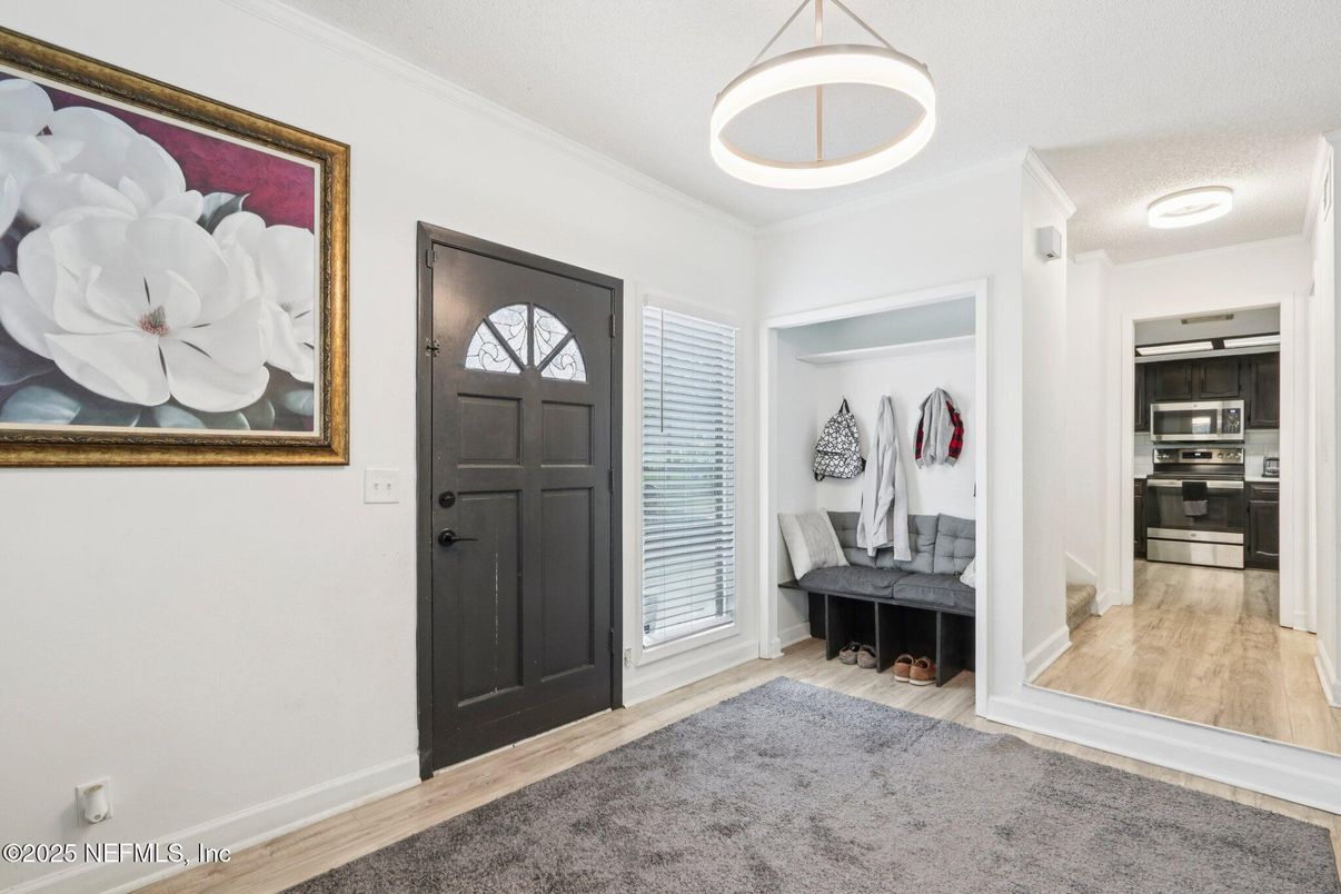 Interior, Pendant Lights, Stainless Steel Appliances, Wood Texture Flooring