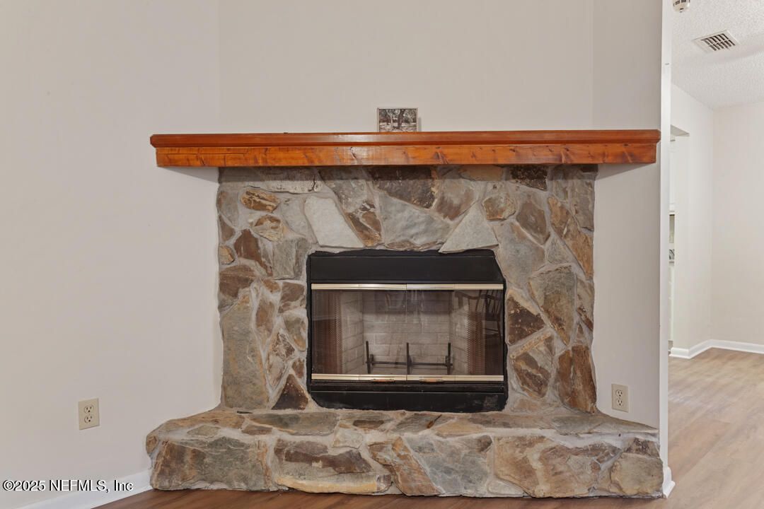 Fireplace, Interior, Wood Texture Flooring