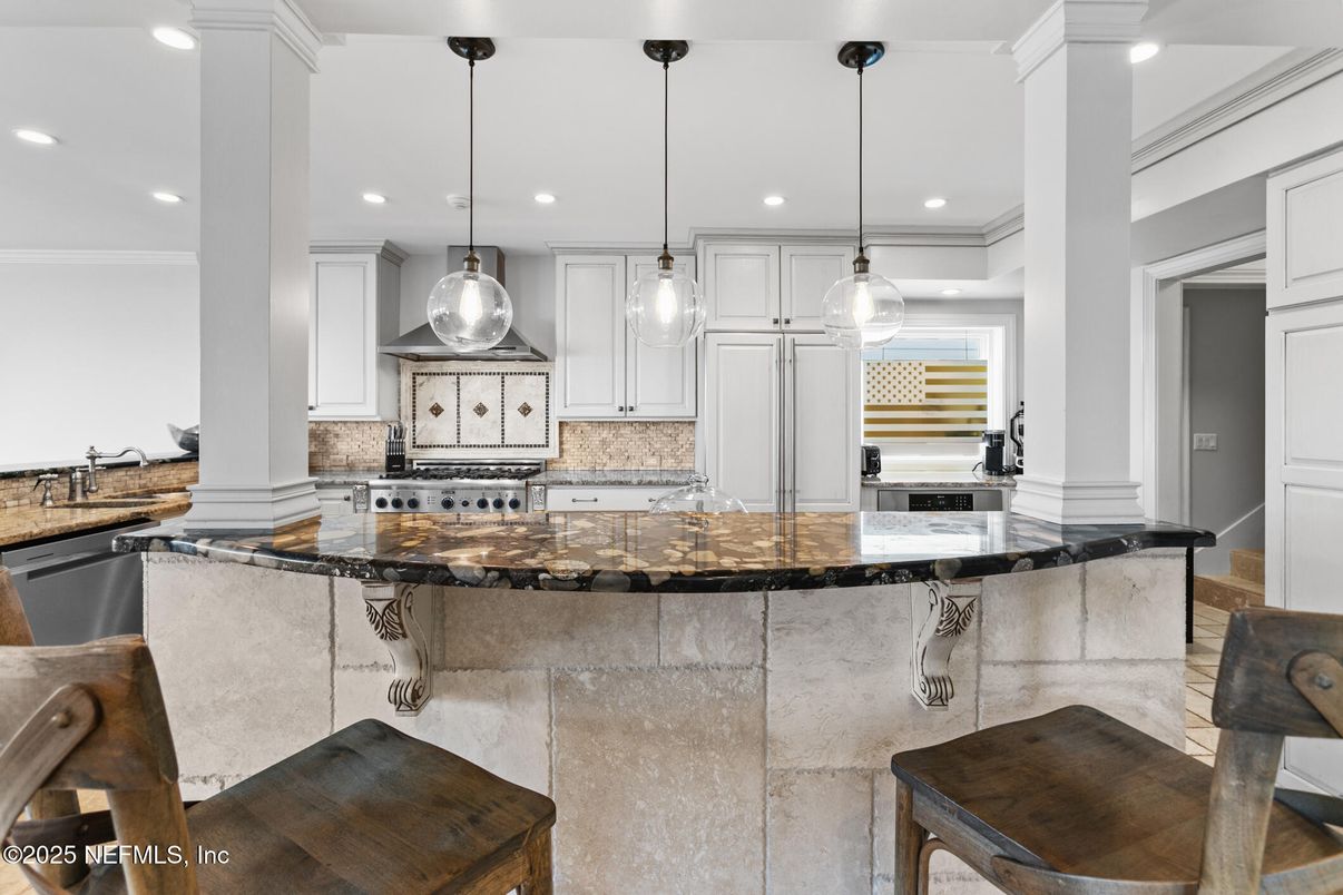 Interior, Kitchen, Pendant Lights, Recessed Lighting, Stainless Steel Appliances