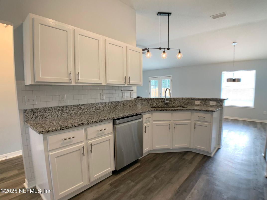 Interior, Kitchen, Pendant Lights, Wood Texture Flooring