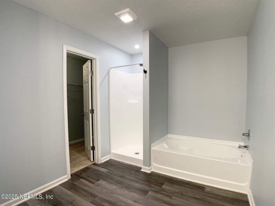 Bathroom, Interior, Recessed Lighting, Wood Texture Flooring