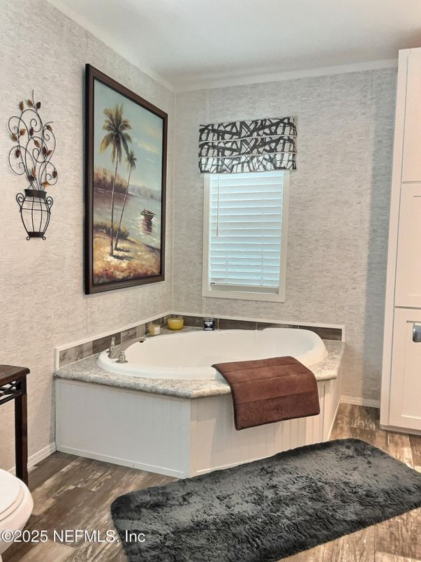 Bathroom, Interior, Wood Texture Flooring