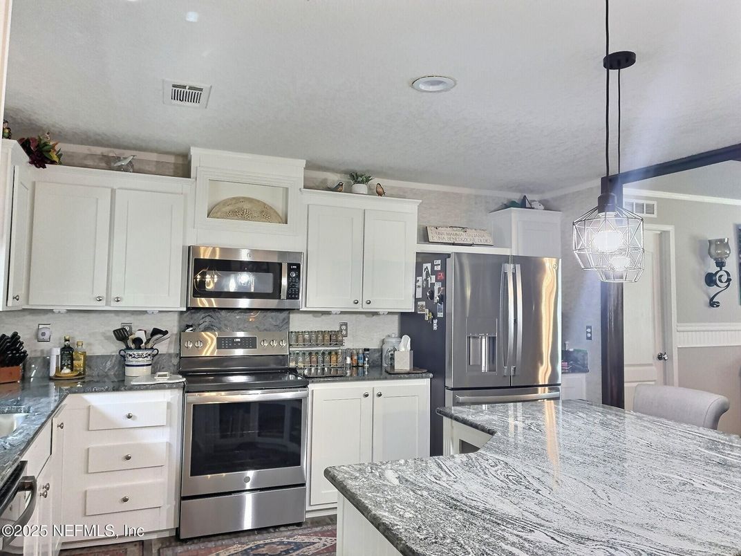 Interior, Kitchen, Pendant Lights, Recessed Lighting, Stainless Steel Appliances