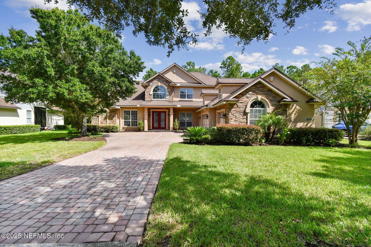 Backyard, Exterior, Facade, Brick Traditional