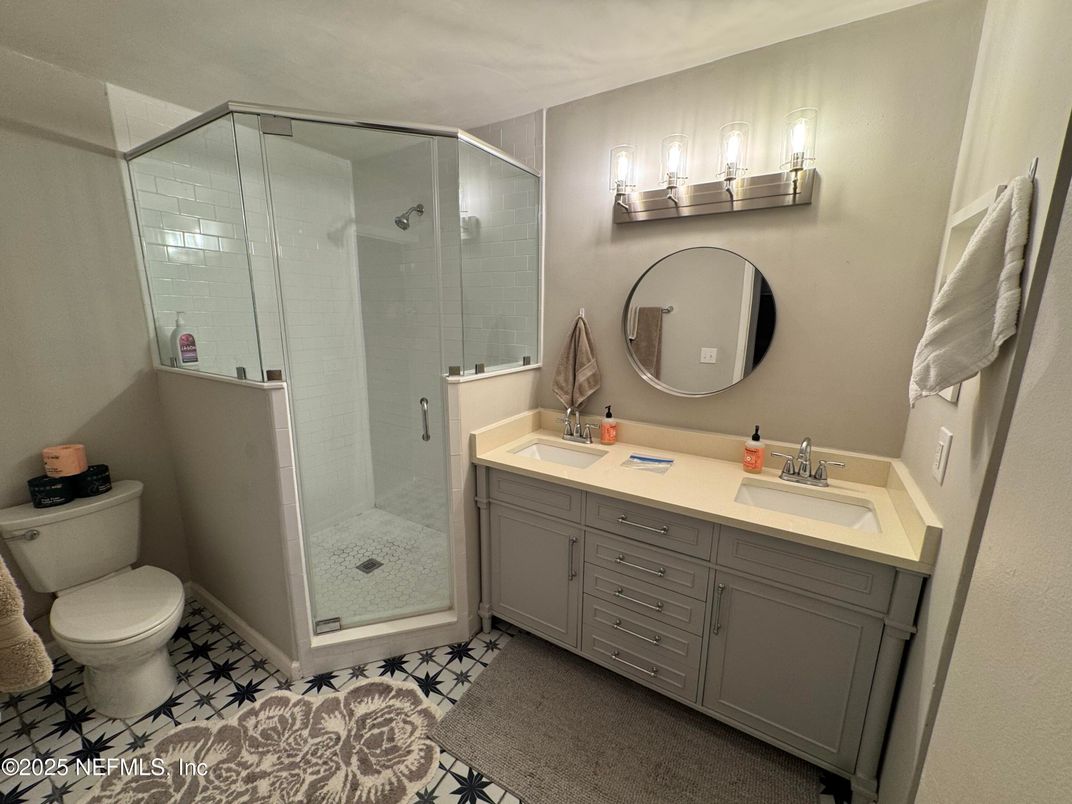 Bathroom, Dual Sink Vanities, Glass Shower, Interior