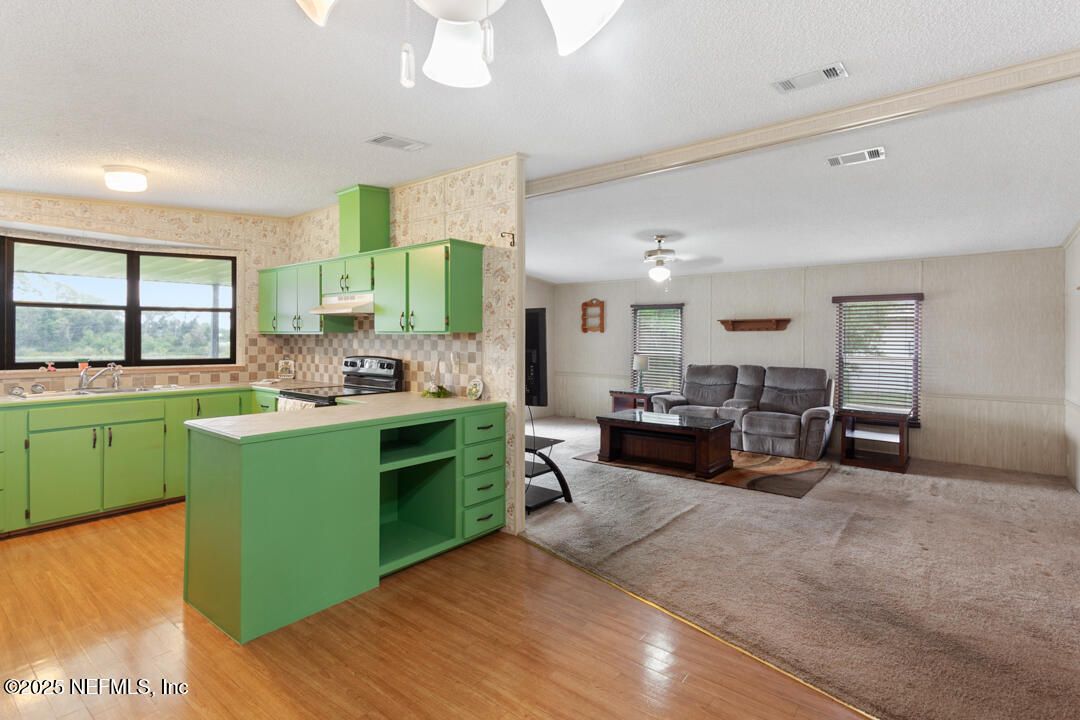 Interior, Kitchen, Living room, Wood Texture Flooring