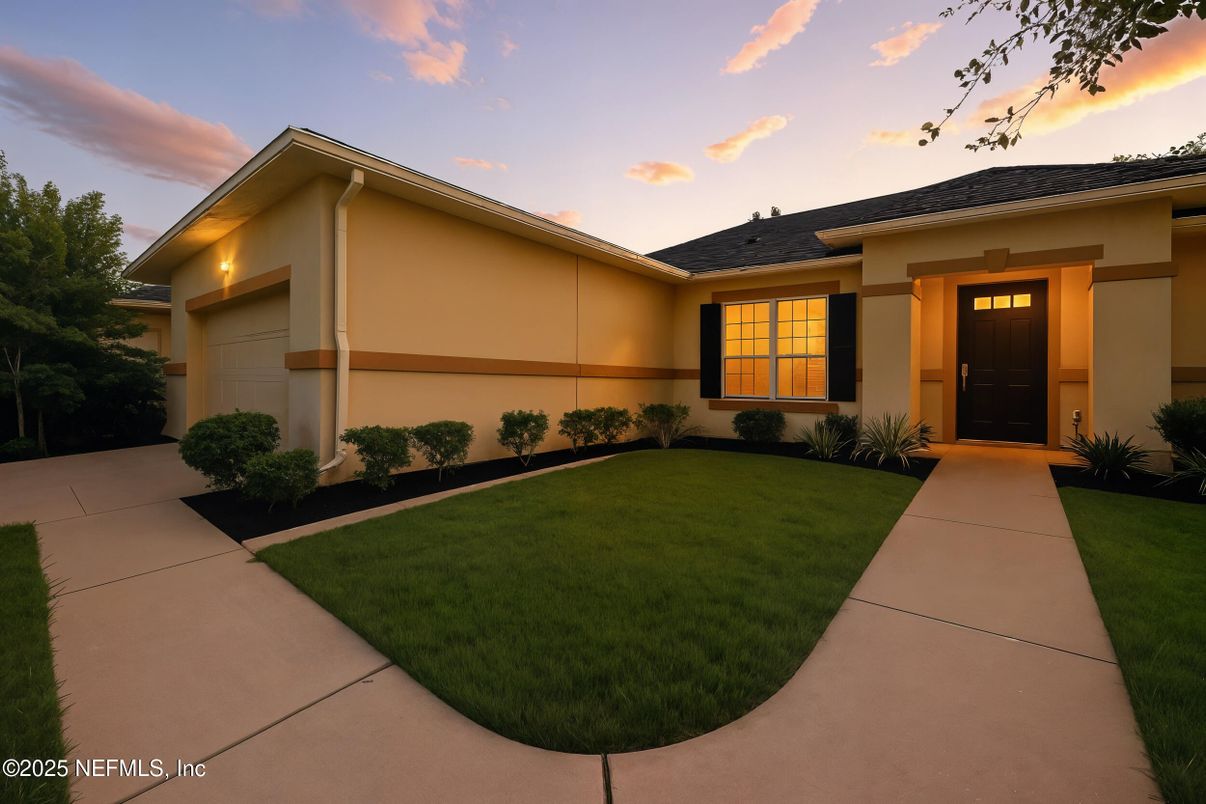 Attached, Backyard, Exterior, Facade, Mediterranean