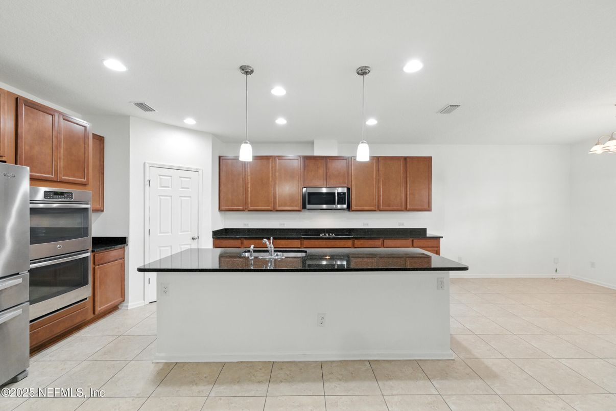 Interior, Kitchen, Pendant Lights, Recessed Lighting, Stainless Steel Appliances