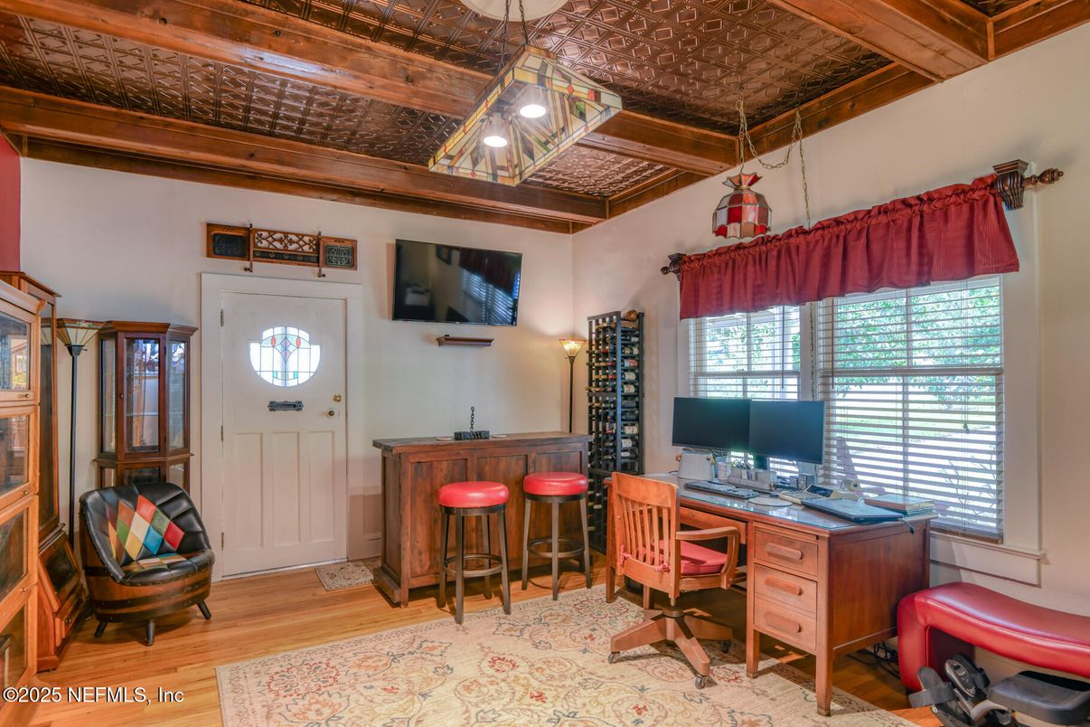 Home Office, Interior, Wooden Beams, Wood Texture Flooring
