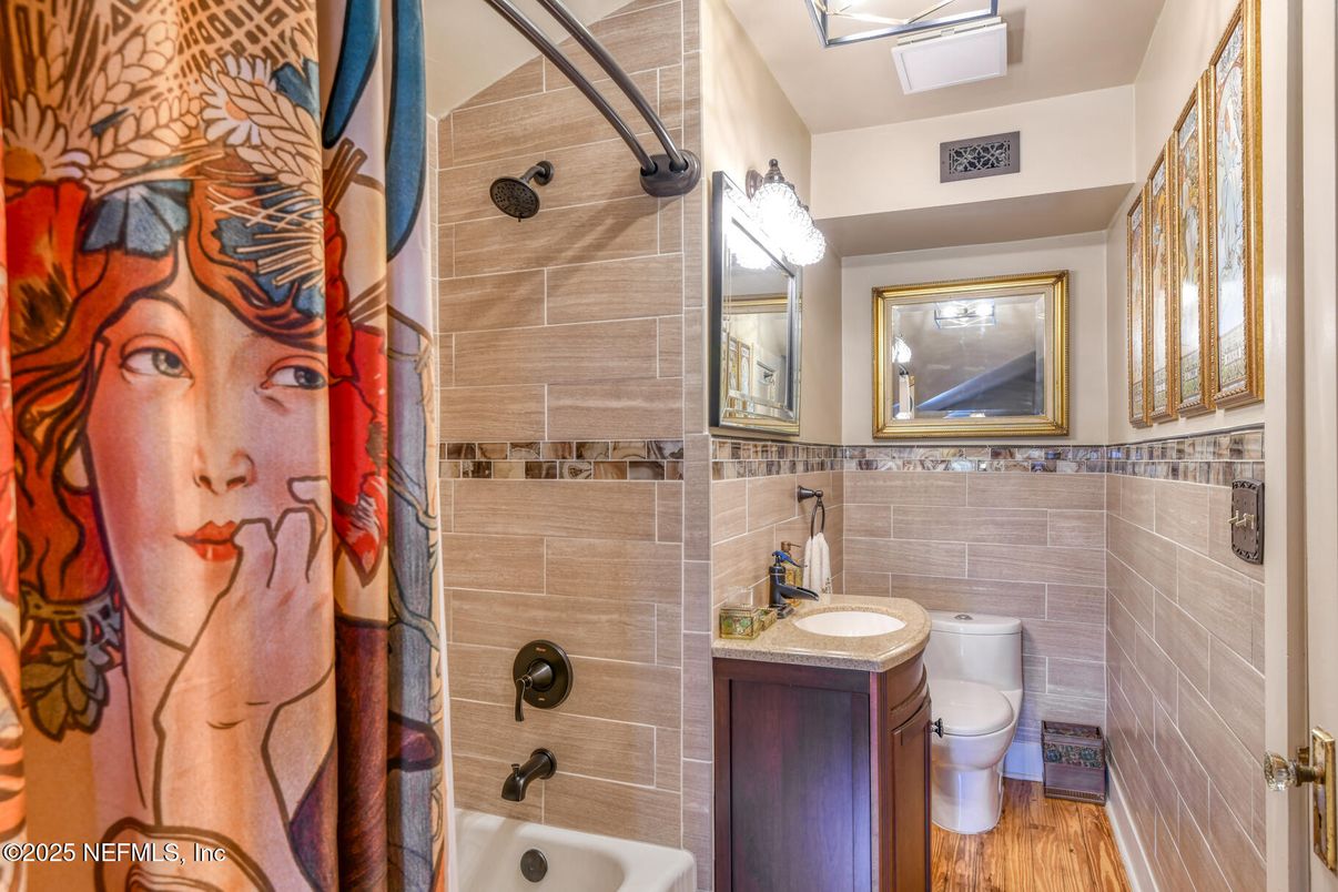 Bathroom, Interior, Wood Texture Flooring
