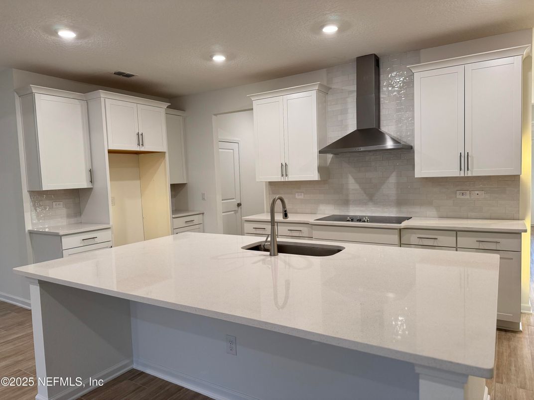 Interior, Kitchen, Recessed Lighting, Wood Texture Flooring