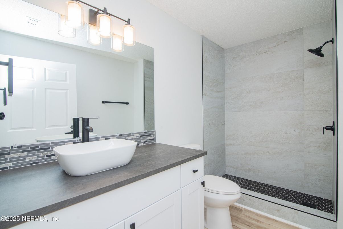 Bathroom, Interior, Marble Walls, Wood Texture Flooring