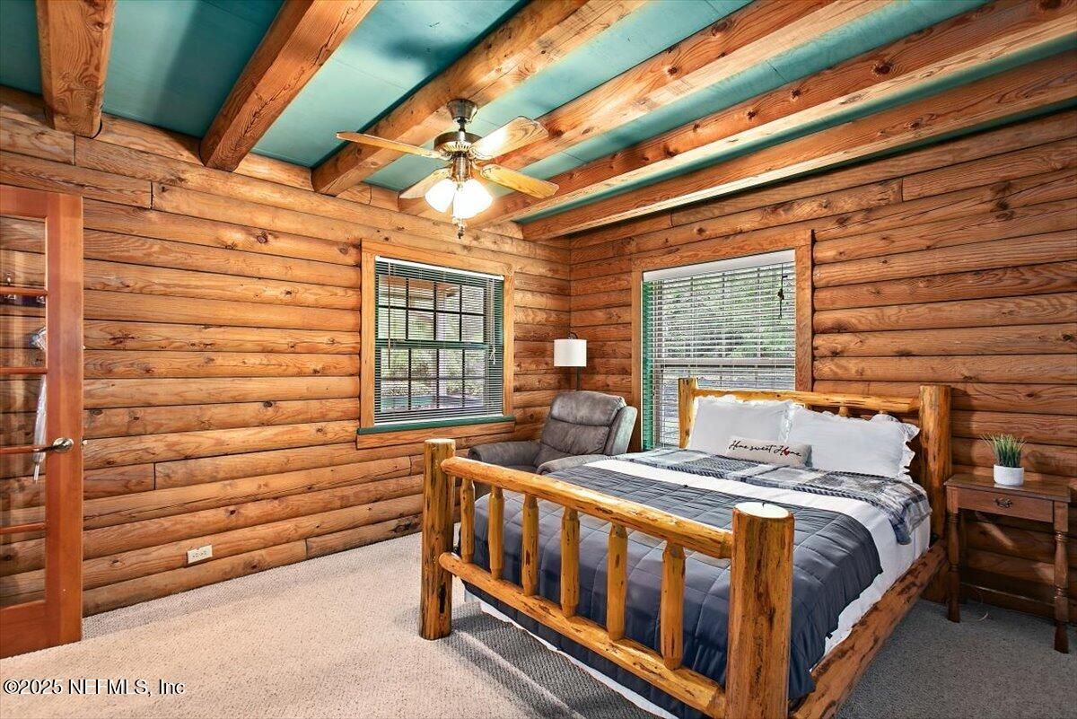 Bedroom, Interior, Wooden Beams, Wooden Walls