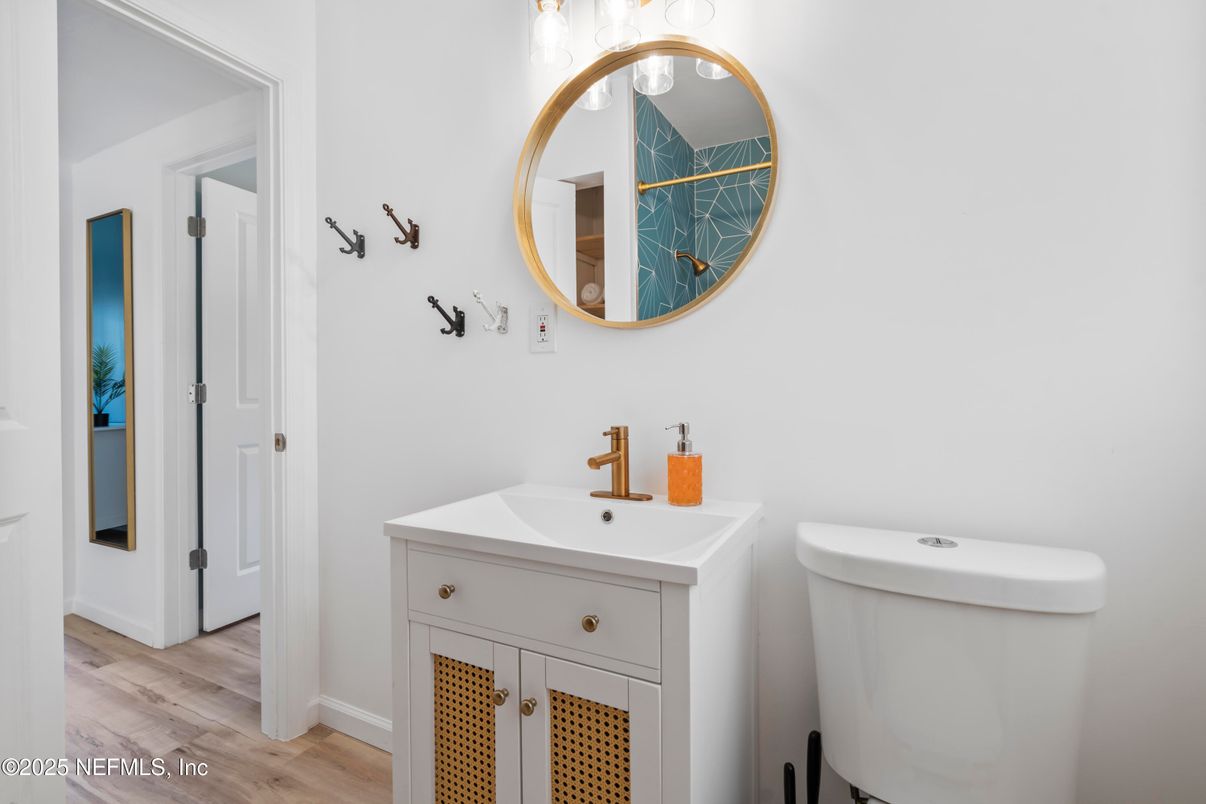 Bathroom, Interior, Wood Texture Flooring