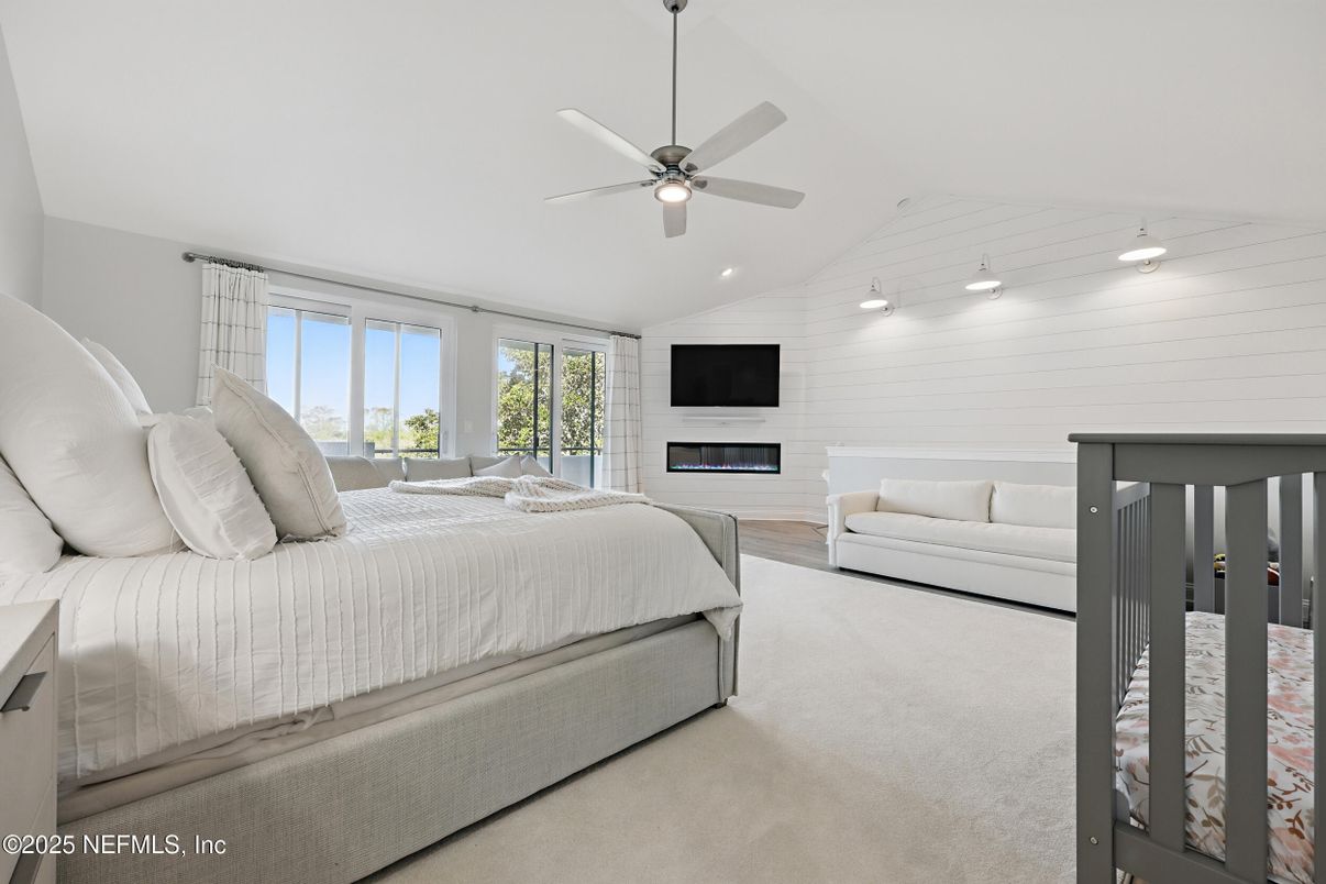 Bedroom, Fireplace, Interior, Recessed Lighting