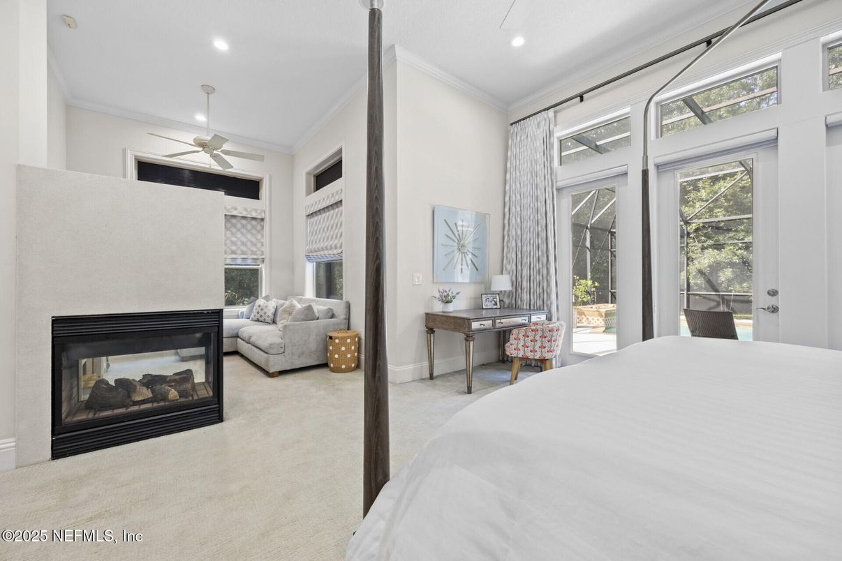 Bedroom, Fireplace, Home Office, Interior, Recessed Lighting