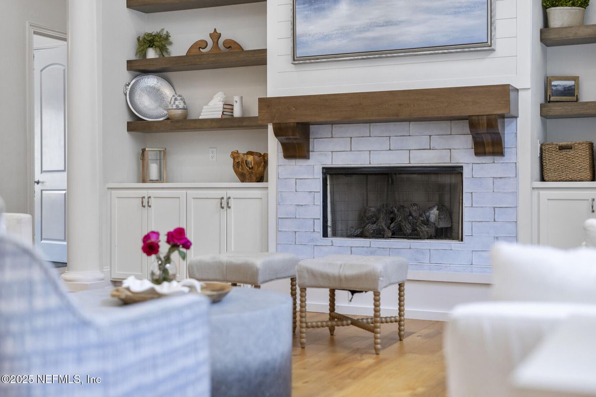 Fireplace, Interior, Stone Walls, Wood Texture Flooring