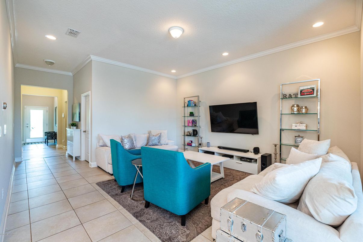 Interior, Living room, Recessed Lighting