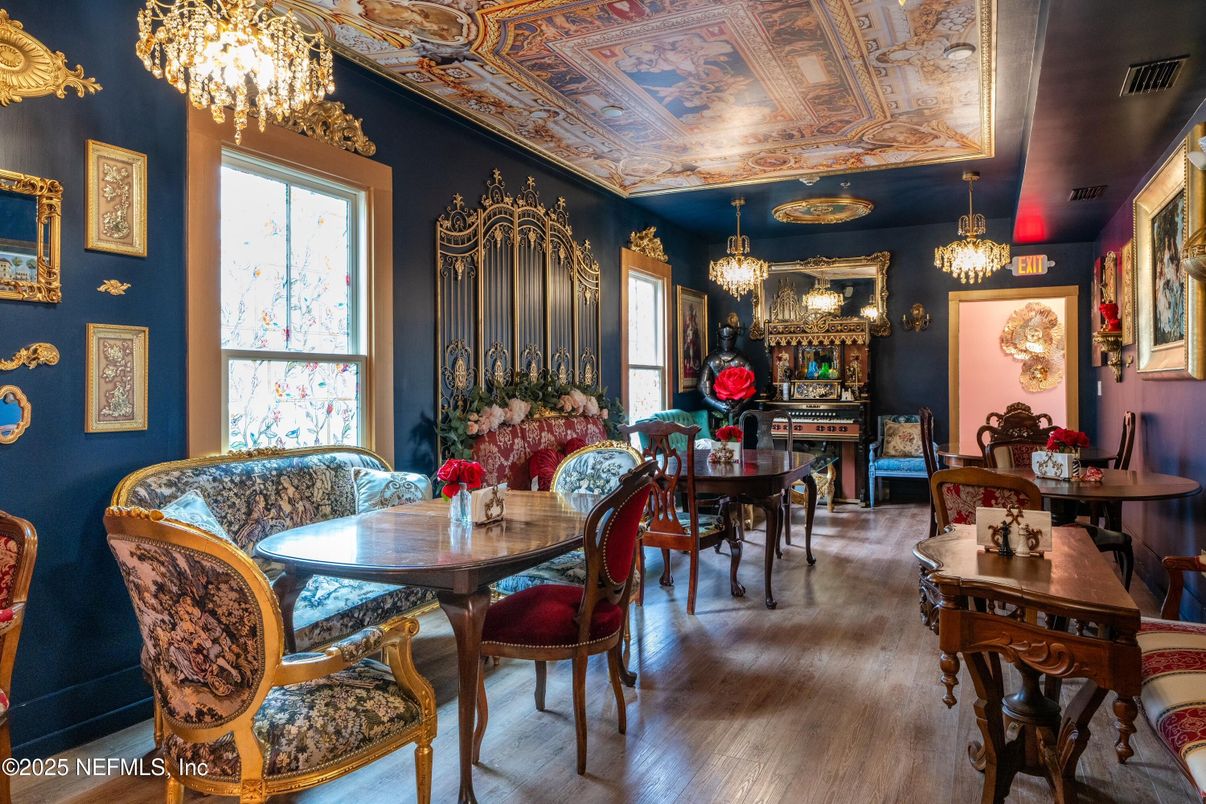 Chandelier, Dining room, Interior, Wood Texture Flooring