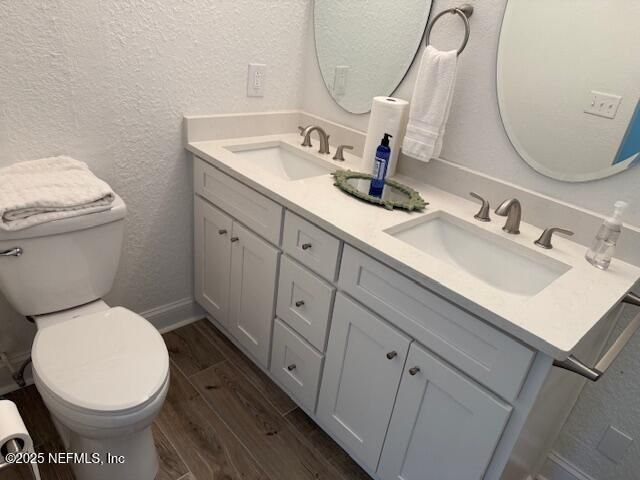 Bathroom, Dual Sink Vanities, Interior, Wood Texture Flooring