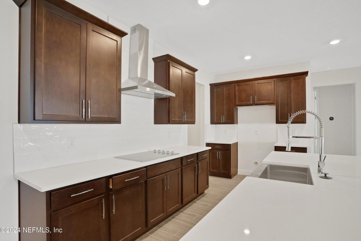 Interior, Kitchen, Recessed Lighting, Wood Texture Flooring