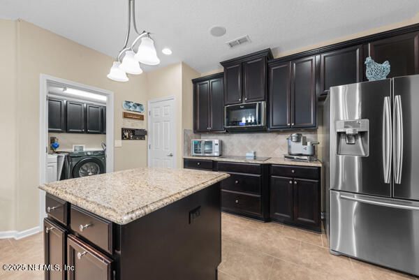 Interior, Kitchen, Pendant Lights, Recessed Lighting, Stainless Steel Appliances, Washer