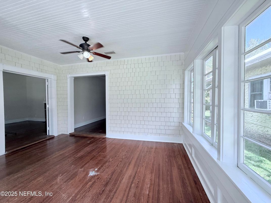 Empty room, Interior, Stone Walls, Wood Texture Flooring