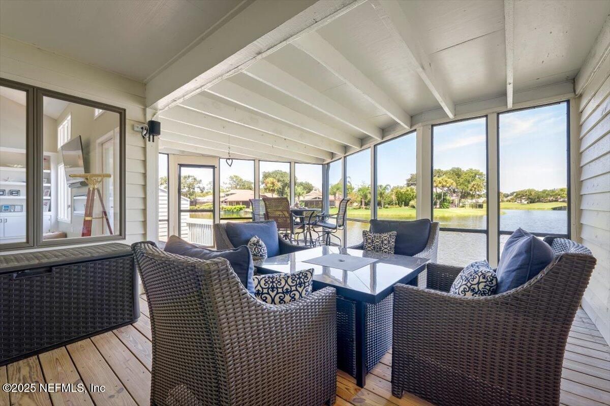 Exterior, Interior, Living room, Sun Room, Water, Wood Texture Flooring