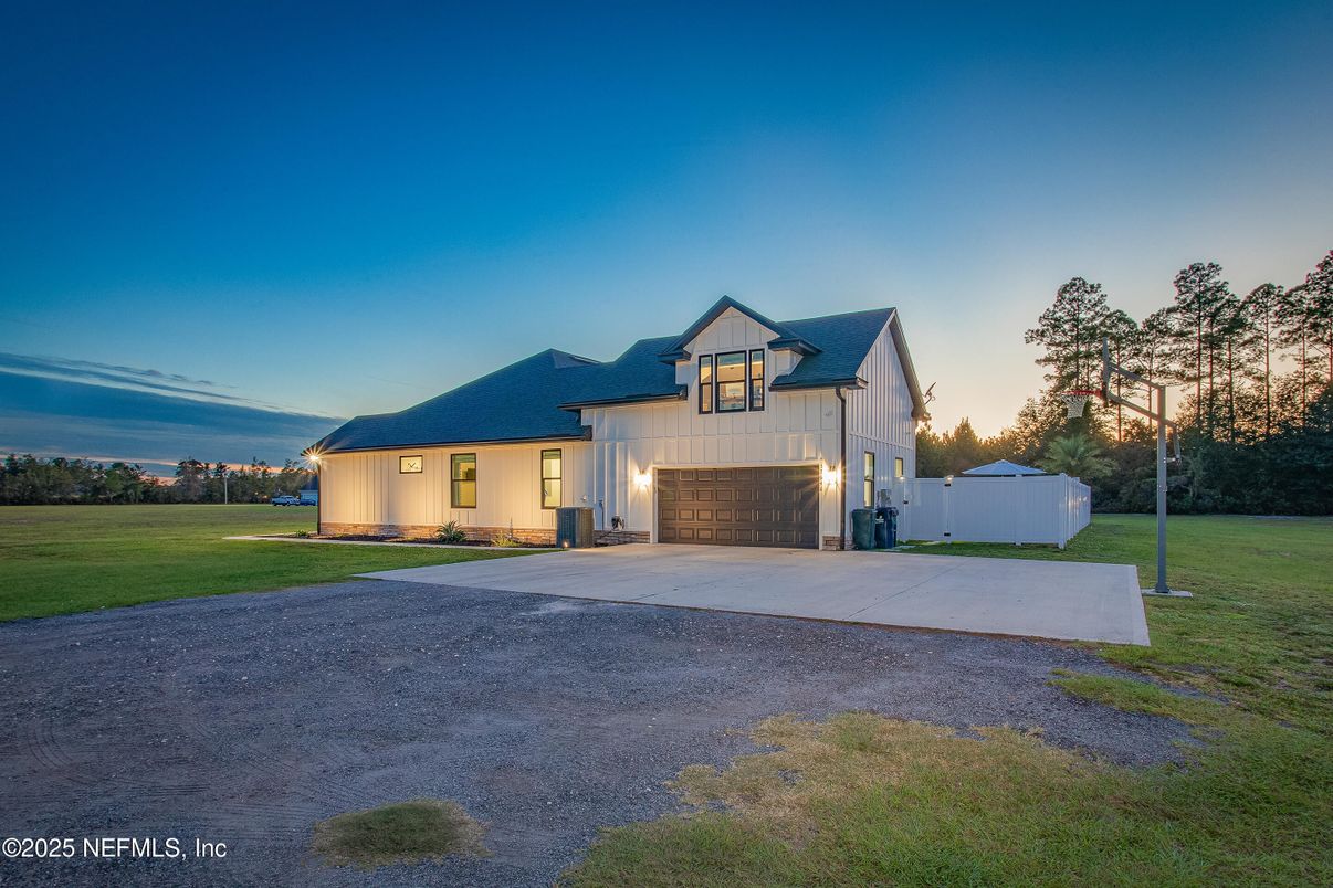 Attached, Backyard, Exterior, Facade, Farmhouse