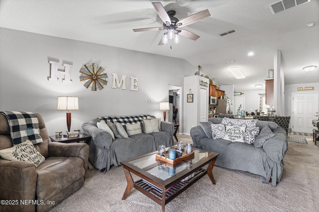 Dining room, Interior, Kitchen, Living room, Recessed Lighting