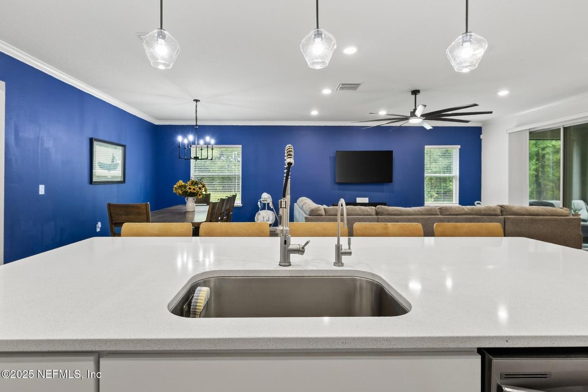 Dining room, Interior, Kitchen, Living room, Pendant Lights, Recessed Lighting