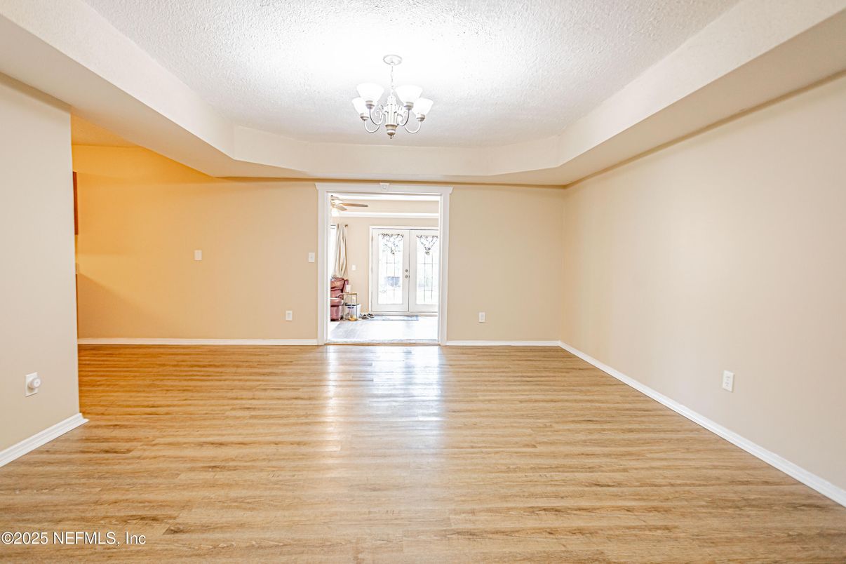 Chandelier, Empty room, Interior, Wood Texture Flooring